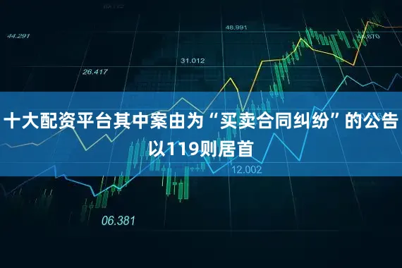 十大配资平台其中案由为“买卖合同纠纷”的公告以119则居首